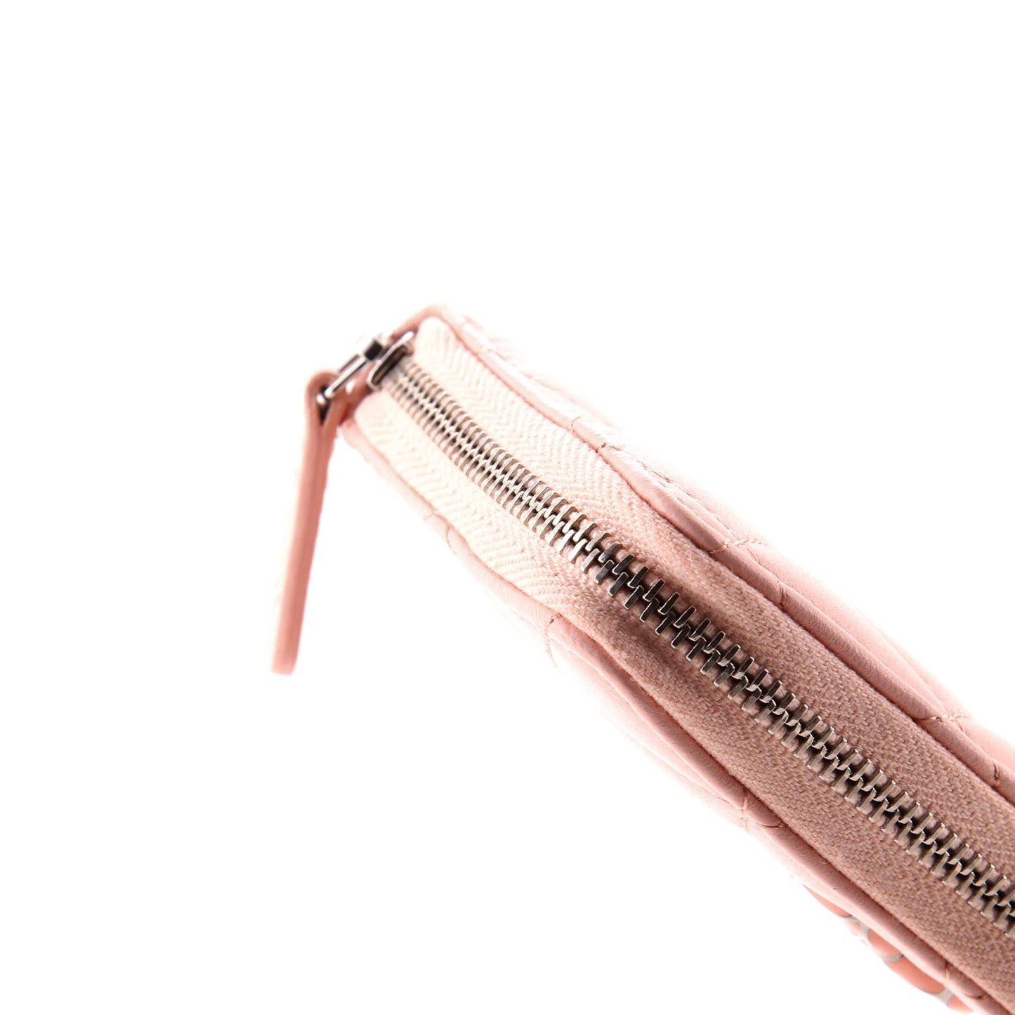 Chanel Cc Enamel Zip Coin Purse Quilted Lambskin