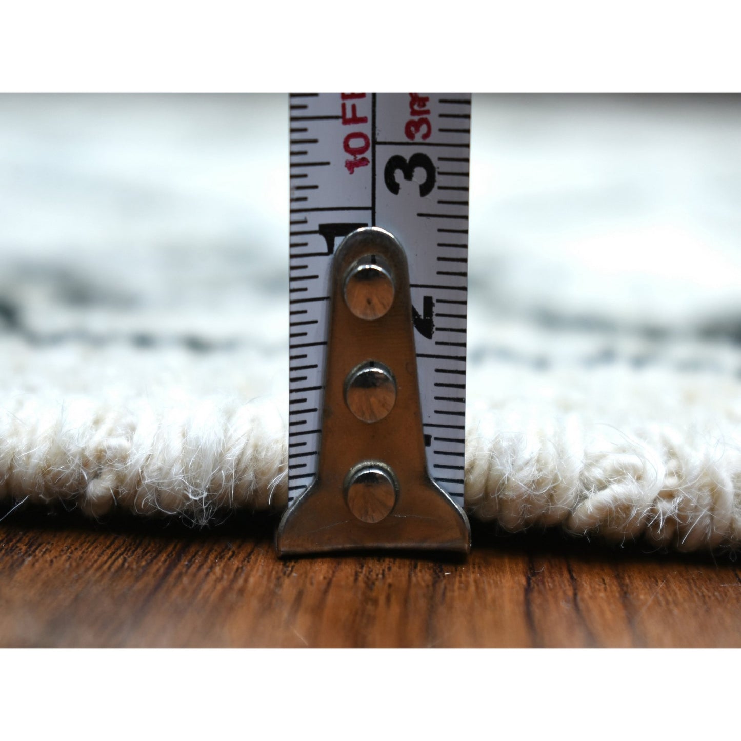 2'10"X11'4" Ivory Hand Knotted Moroccan Berber Soft Shiny Wool Runner Rug