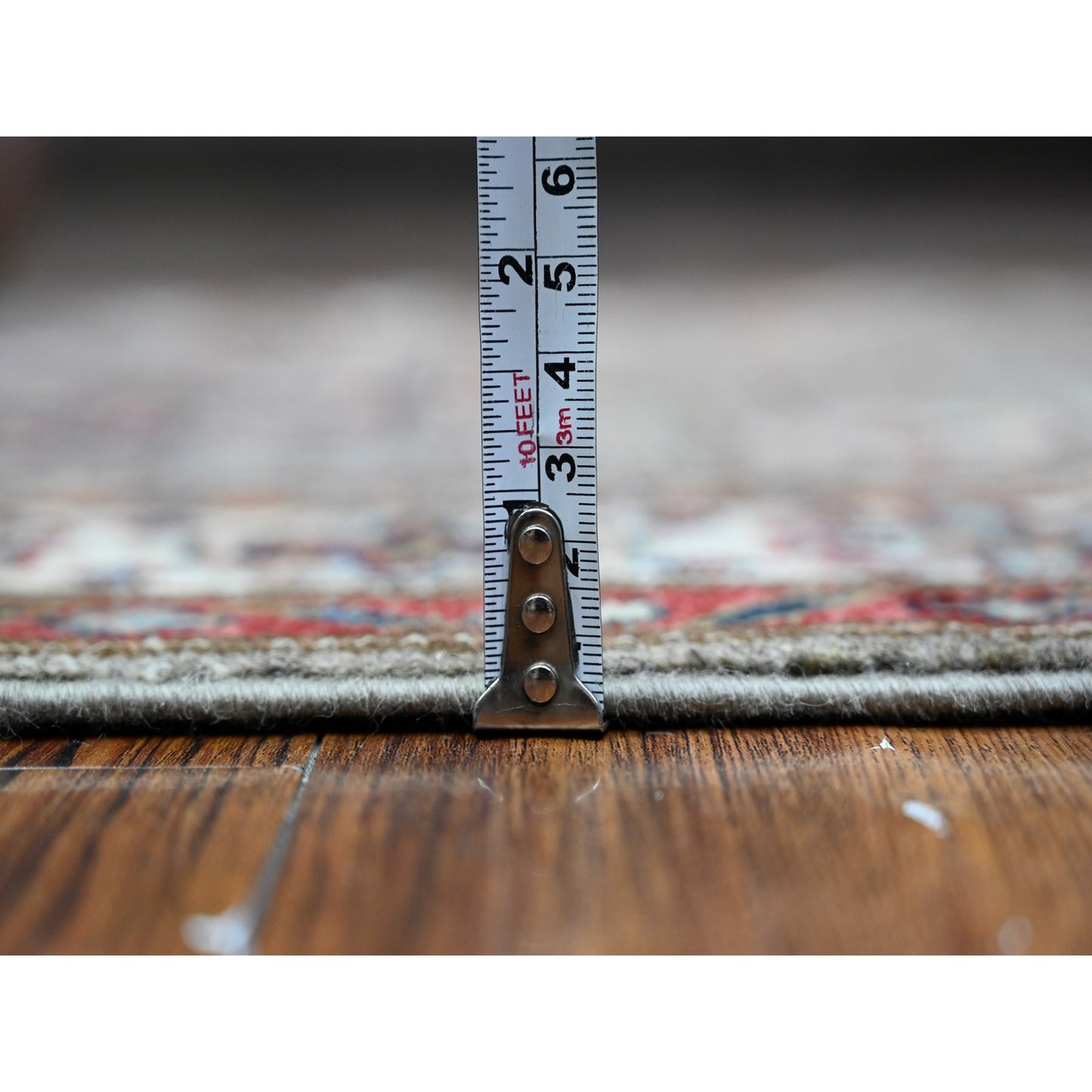 2'8"X20'10" Battleship Gray Hand Knotted Super Kazak Wool Xl Runner Rug