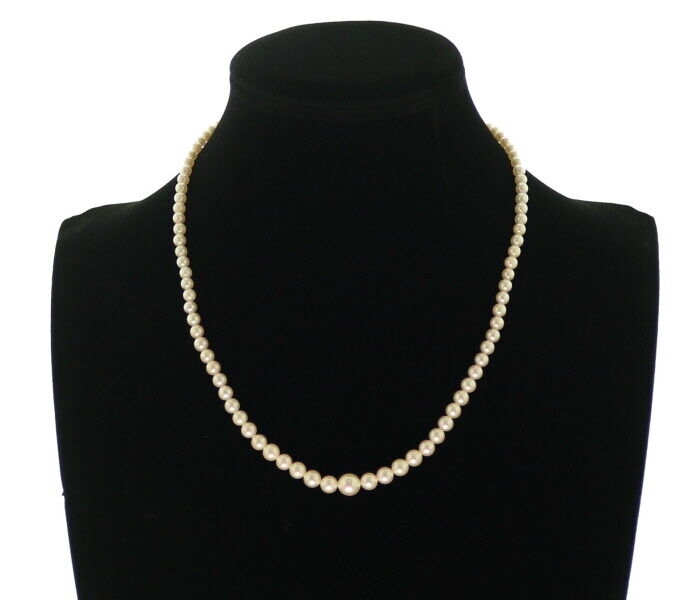 Mikimoto Necklace Akoya Pearl 3.8-7.5Mm Beaded Silver