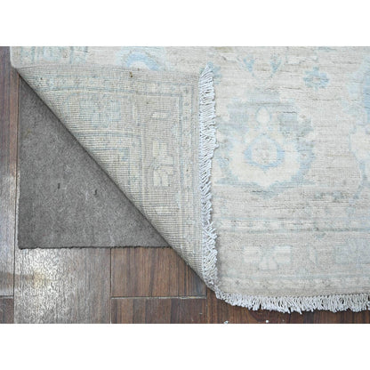 2'9"X5'6" Gray Hand Knotted Fine Aryana Peshawar Wool Runner Oriental Rug