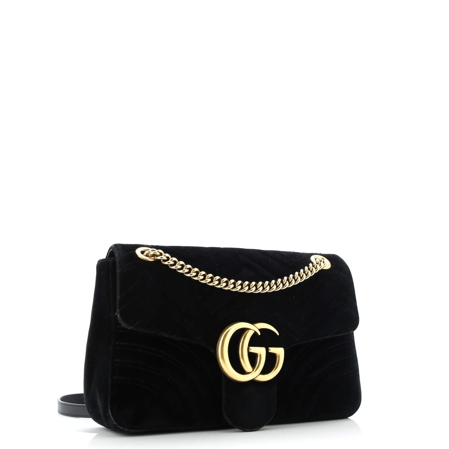 Gucci Gg Marmont Flap Bag Matelasse Velvet Medium