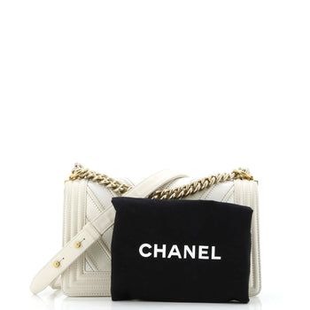 Chanel Boy Flap Bag Chevron Caviar And Calfskin Old Medium