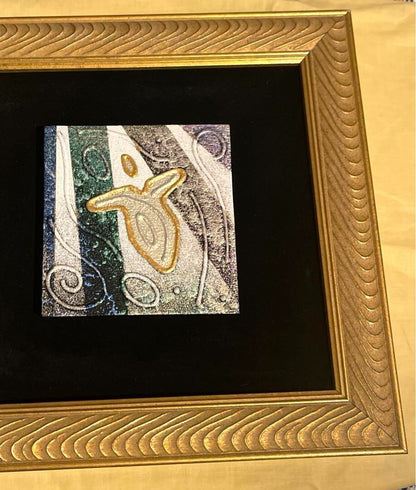 Andy Lakey - Archangel Michael Original Textured Painting On Wood Signed Framed