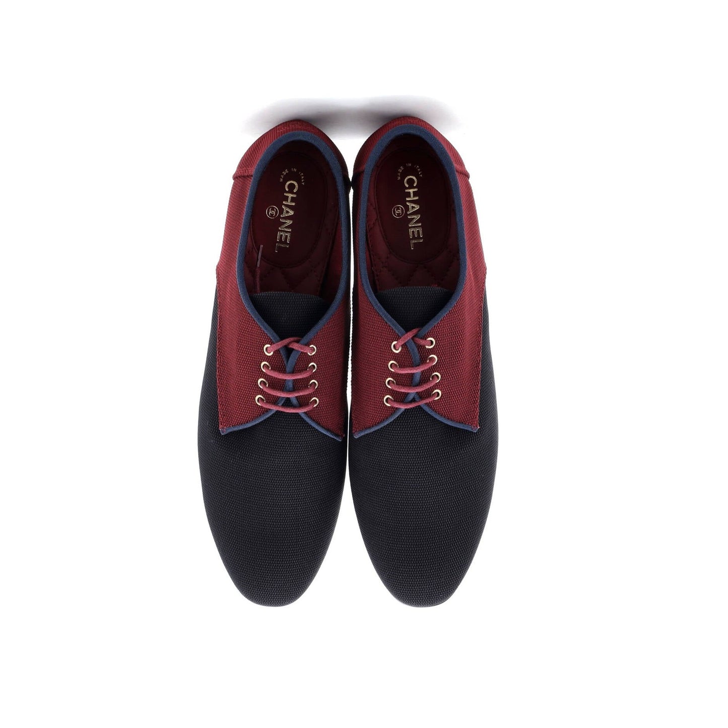 Chanel Women'S Cc Lace Up Oxfords Canvas