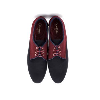 Chanel Women'S Cc Lace Up Oxfords Canvas