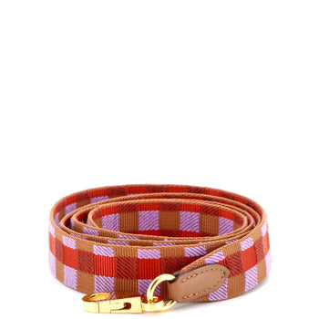 Hermes Sangle Shoulder Strap Maxi Quadrille Canvas 25