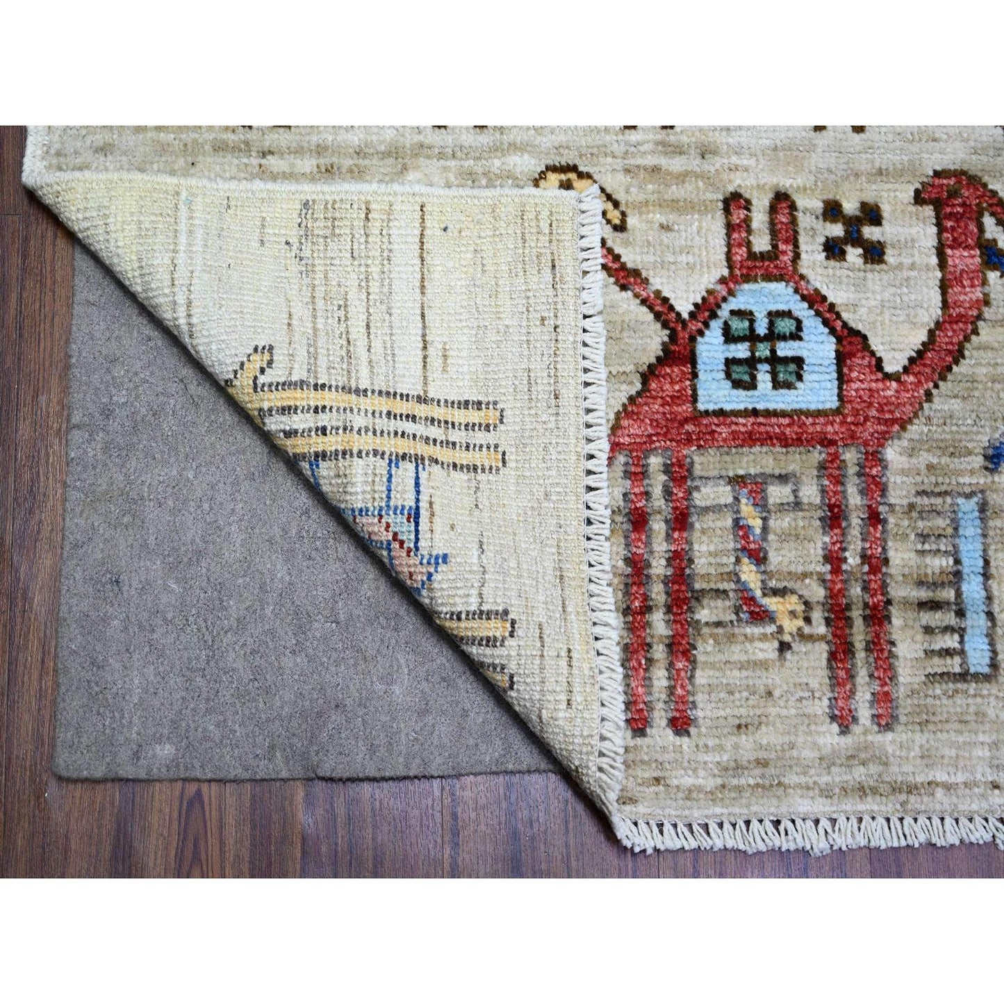 8'2"X9'9" Beige Anatolian Village Inspired Wool Hand Knotted Rug