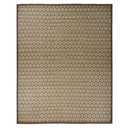 11'8"X15' Carbon Gray Turkish Knot Oushak Wool Hand Knotted Oversized Rug