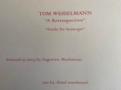 Tom Wesselmann Lithograph Coa Gagosian Signed Op Numbered By Hand