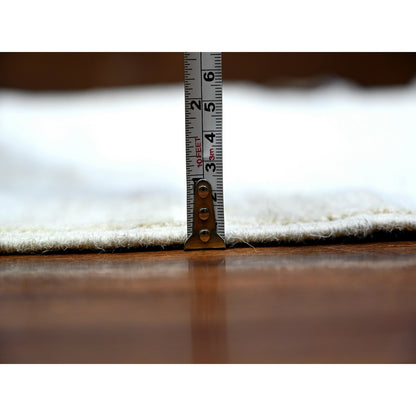 12'X15'10" Ivory Wool Hand Knotted Angora Oushak Oversized Rug