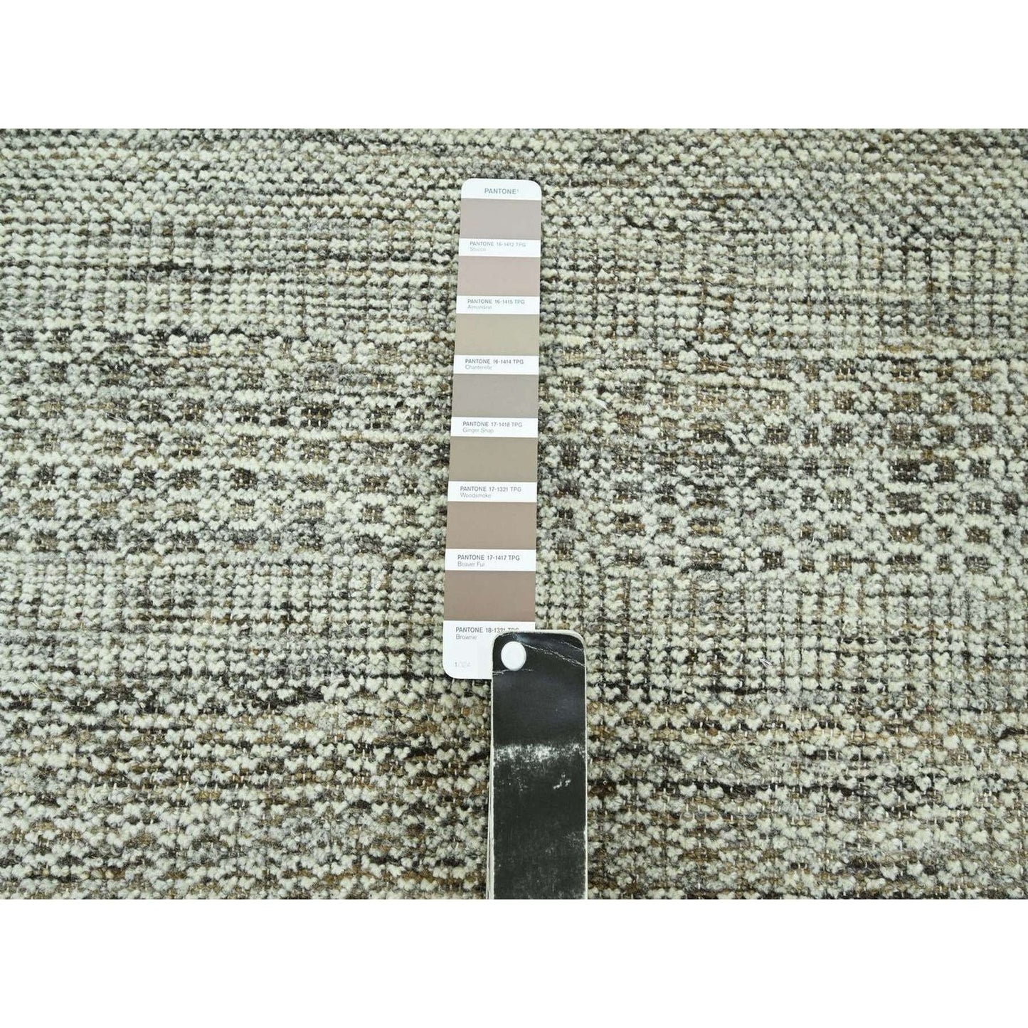 2'7"X10' Brown Hand Knotted Rug Wool Oxidized Grass Design Runner Oriental