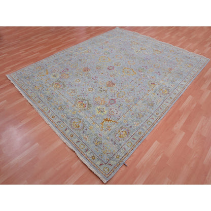 8'X10' Gray 100% Wool Hand Knotted Sultanabad Reimagined Oriental Rug