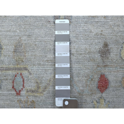 2'6"X14' Soft Velvety Wool Hand Knotted Gray Angora Oushak Runner Rug