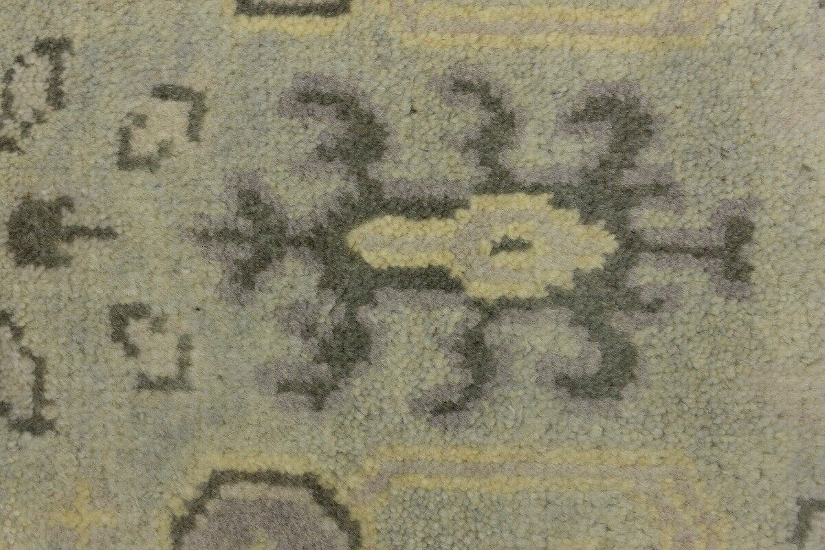 Muted Floral Design Oushak Chobi Runner Rug