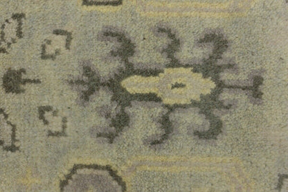 Muted Floral Design Oushak Chobi Runner Rug