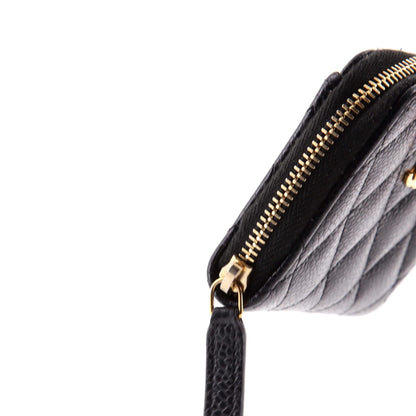 Chanel Cc Zip Coin Purse Quilted Caviar Small
