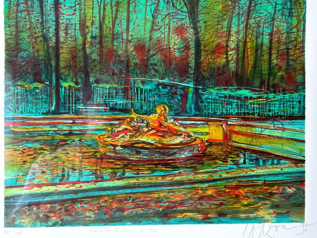 Jean Carzou Lithograph "Versailles, Le Bassin De Crs" 1995 Signed Numbered Coa