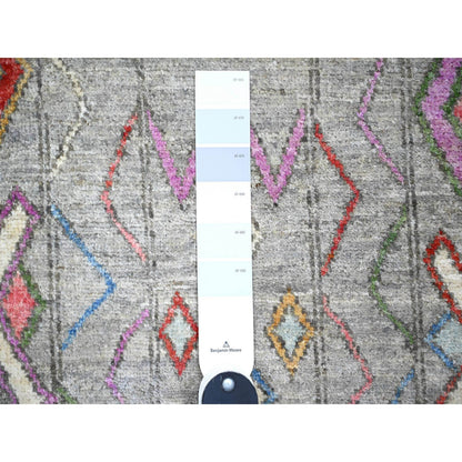 9'10"X13'8" Cloud Gray Fine Peshawar Wool Hand Knotted Oriental Rug