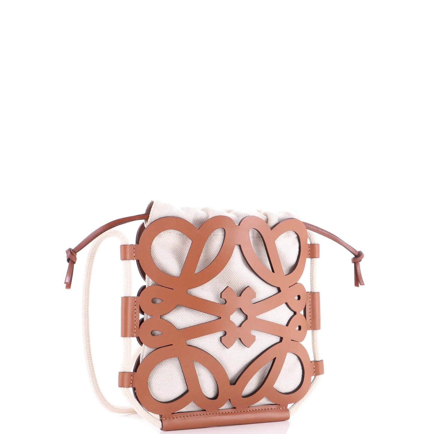 Loewe Anagram Cut Out Crossbody Bag Leather With Canvas