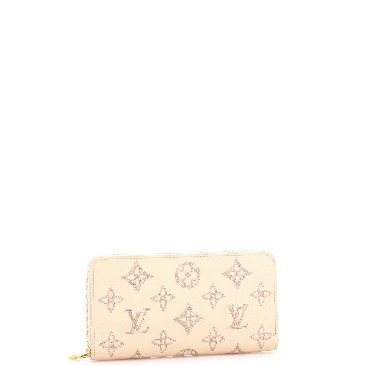 Leather Louis Vuitton Zippy Wallet Monogram Broderie Anglaise Embroidered