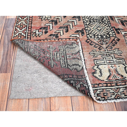 3'7"X6' Brown Hand Knotted Vibrant Wool Rug Oriental Rug