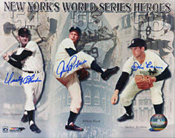 New York'S World Series Heroes Autographed/Signed 8X10 Photo