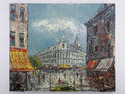 Hopman (Netherlands) Original Oil Painting "Paris Street" Signed Dutch Artist