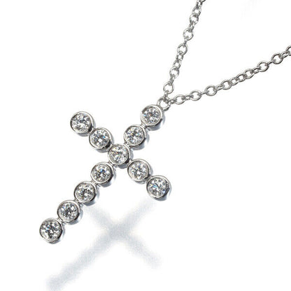 Tiffany&Co. Necklace Jazz Cross Diamond 950 Platinum