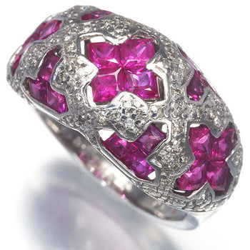 Ruby 2.80Ct Diamond 0.40Ct Princess-Cut Cross