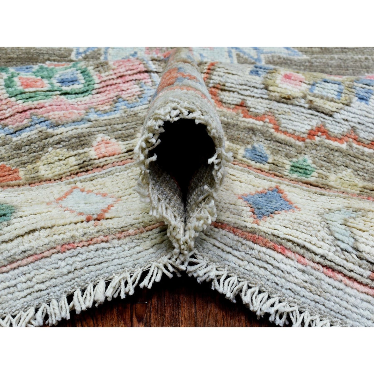 8'2"X10'3" Gray Soft Wool Hand Knotted Anatolian Village Inspired Rug