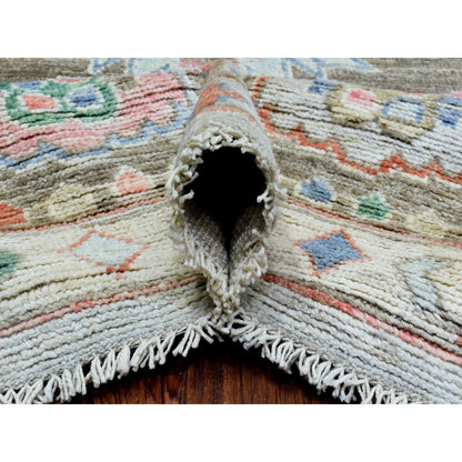 8'2"X10'3" Gray Soft Wool Hand Knotted Anatolian Village Inspired Rug