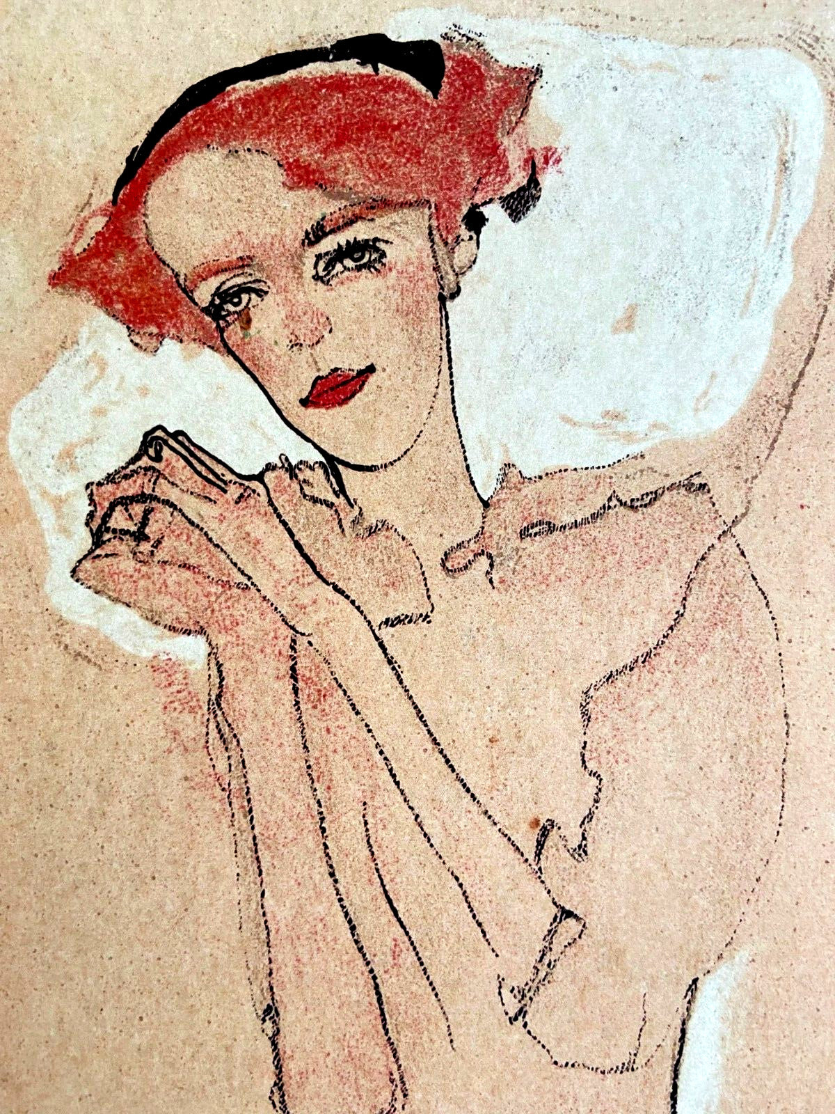 Egon Schiele Lithograph From An Painting Coa Signed Op Numbered A Hand
