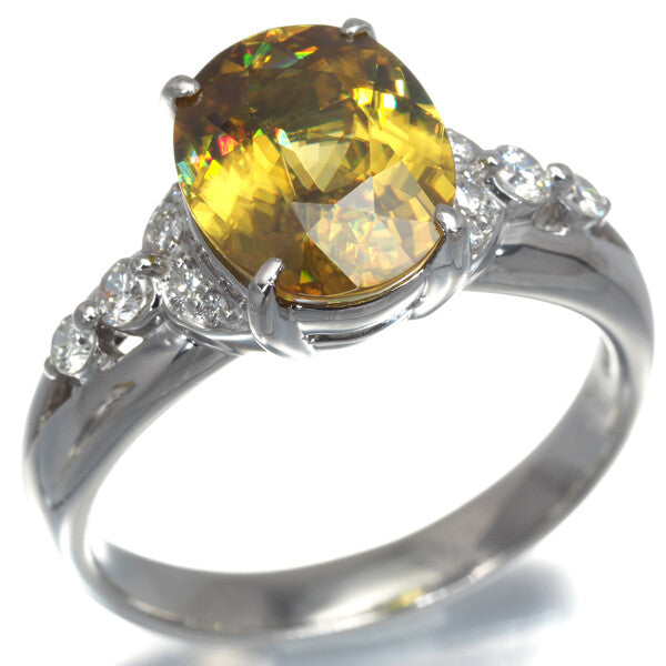 Sphene 3.01Ct Diamond 0.21Ct Ring 900 Platinum