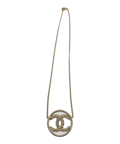 Chanel Rhinestone Coco Mark Necklace Ab1342