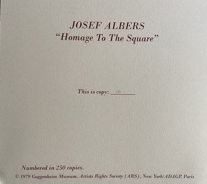 Josef Albers Lithograph Guggenheim Museum