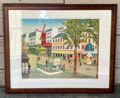 Fanch Ledan (France 1949) - Moulin Rouge Original Lithograph Signed Framed