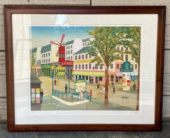 Fanch Ledan (France 1949) - Moulin Rouge Original Lithograph Signed Framed