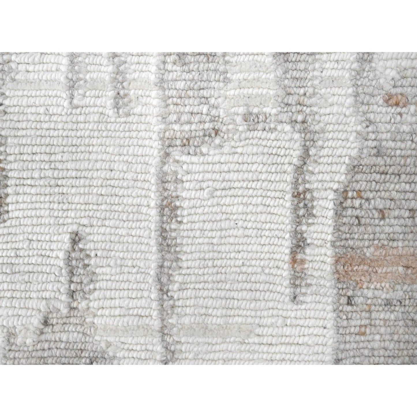 2'1"X3' Ivory Minimalist Swedish Design Flat Weave Hand Knotted Wool Rug