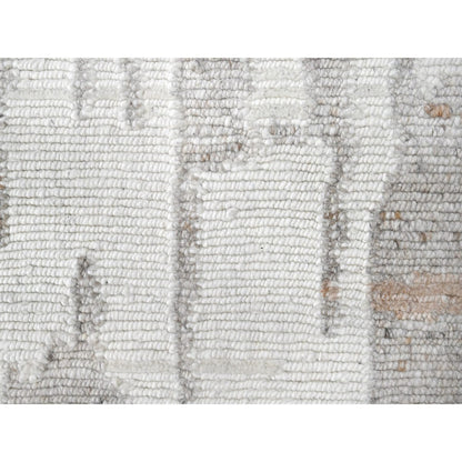 2'1"X3' Ivory Minimalist Swedish Design Flat Weave Hand Knotted Wool Rug