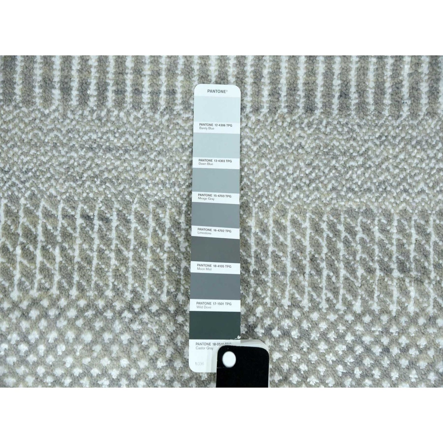 9'X12'1" Battleship Gray Wool And Silk Hand Knotted Grass Design Rug