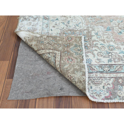 5'10"X9'5" Red Pure Wool Bohemian Farsian Tebraz Medallion Design Rug