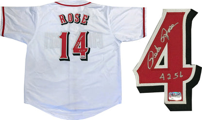 Pete Rose "4256" Autographed Cincinnati Reds Jersey (Fiterman)