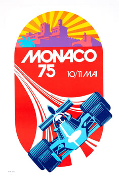 1975 Grand Prix Automobile Of Monaco By Michael Turner On Linen Excellent