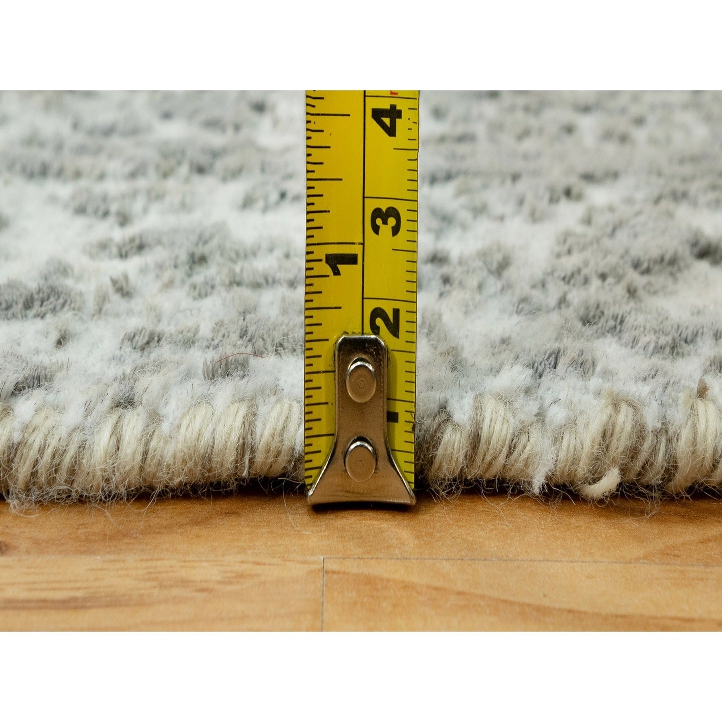 Rug 2'x3'2" Gray Broken Zoroastrian Hand Knotted Wool and Silk Oriental