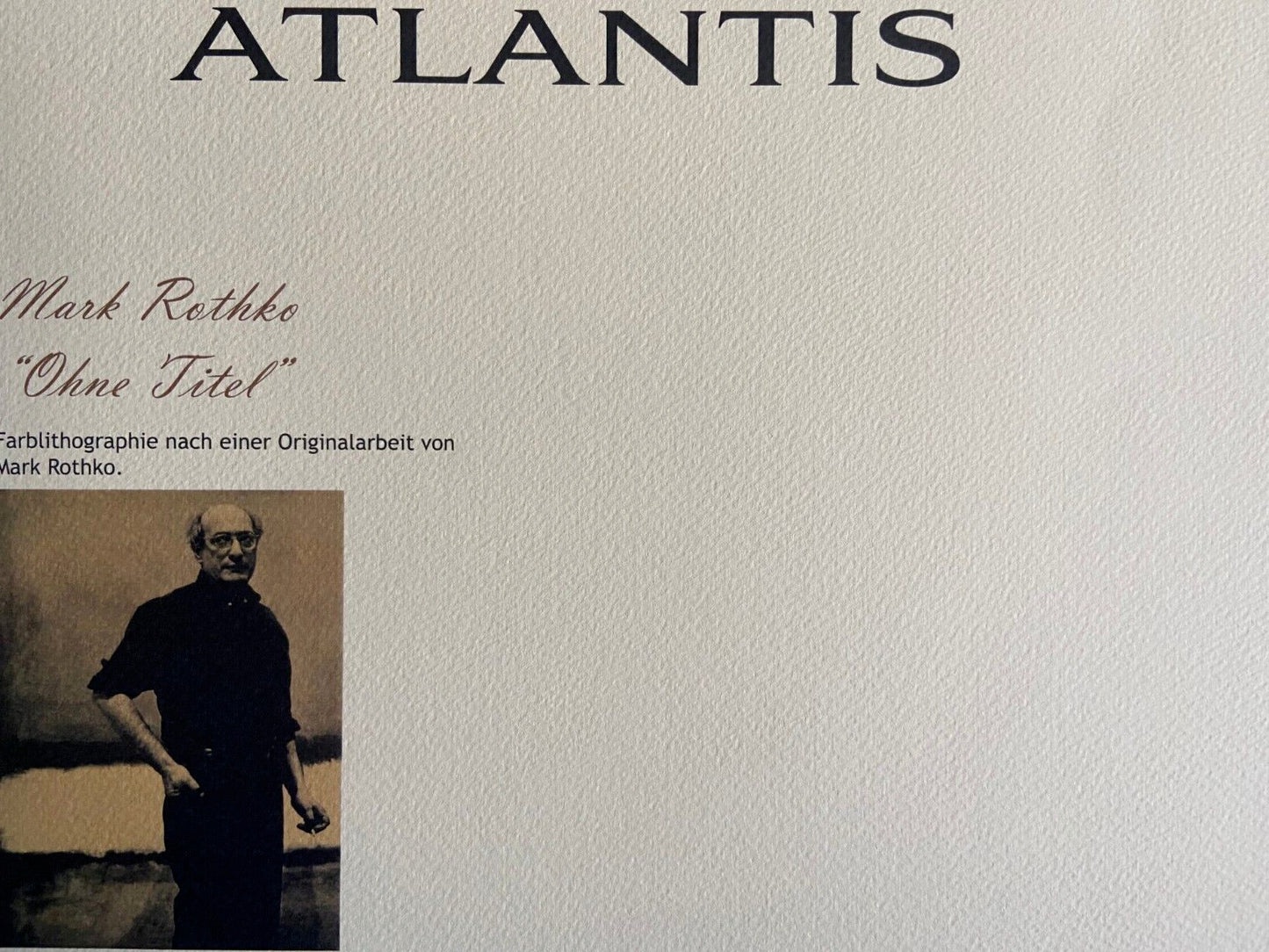 Mark Rothko Lithograph Coa Signed Op Numbered - Willem De Kooning