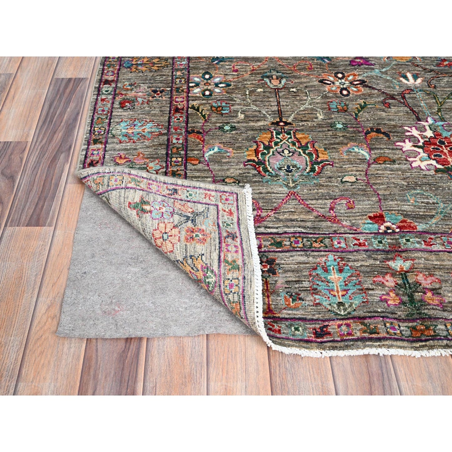 4'1"X6' Gay Hand Knotted Densely Woven Sultani Pomegranate Wool Rug
