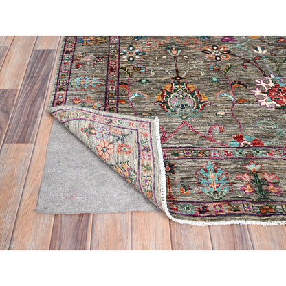 4'1"X6' Gay Hand Knotted Densely Woven Sultani Pomegranate Wool Rug