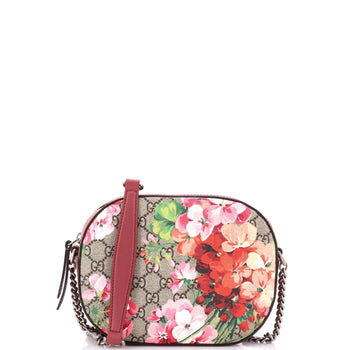 Gucci Chain Crossbody Bag Blooms Print Gg Coated Canvas Mini