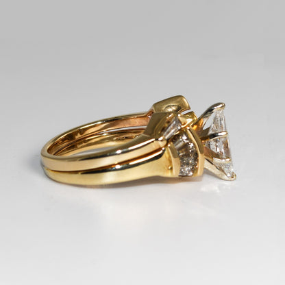 14K Yellow Gold Engagement Ring Set With 1.01Ct